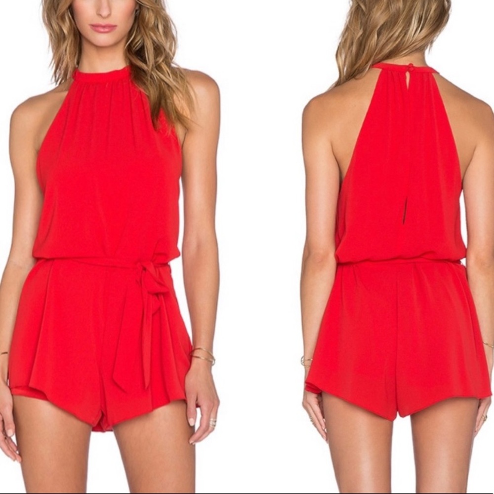 Saylor Revolve Emmy Red Sleeveless Romper